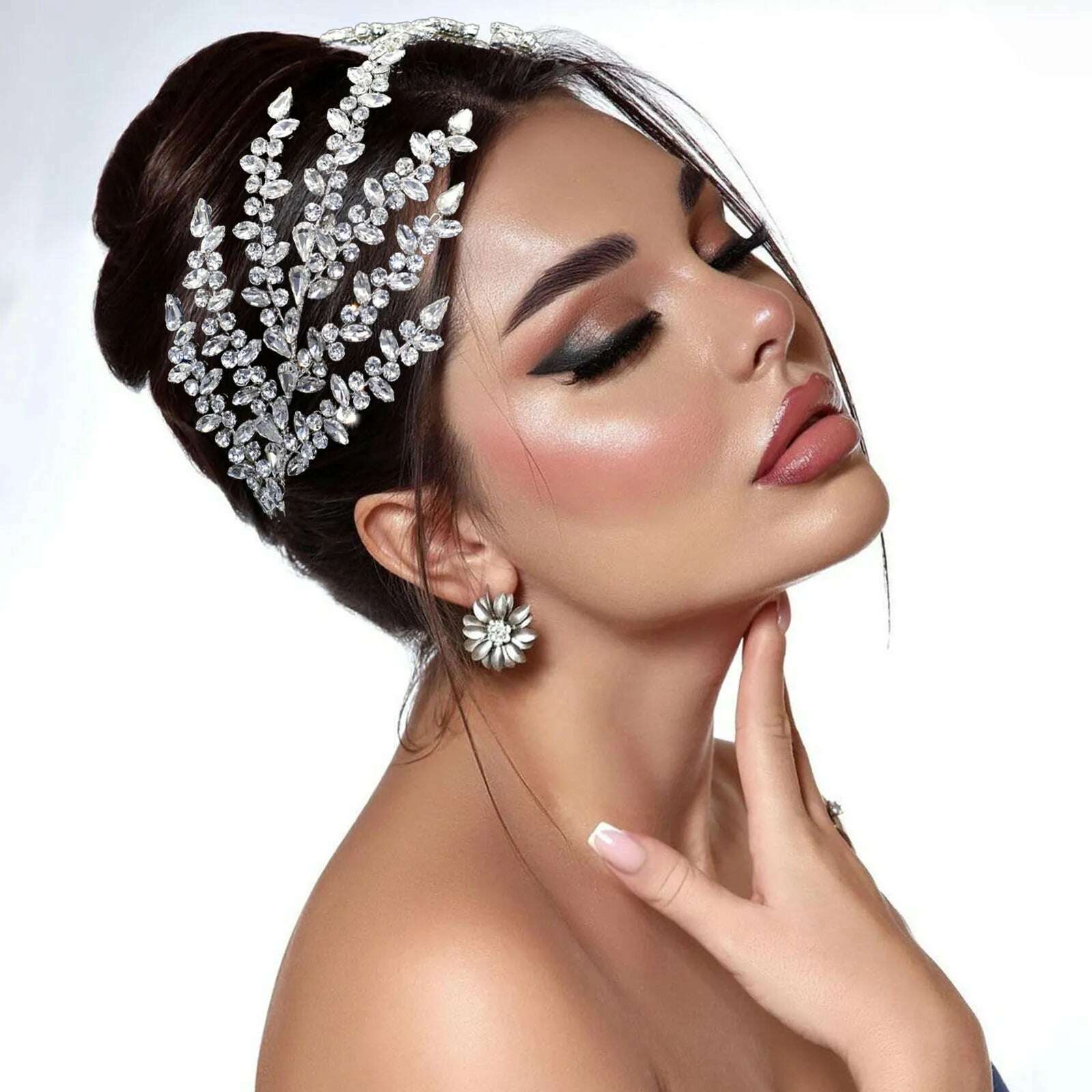 KIMLUD, DZ090 Wedding Tiaras and Crowns Crystal Bridal Hair Accessories Party Hair Band Gift Rhinestone Headbands for Women Headdress, KIMLUD Womens Clothes