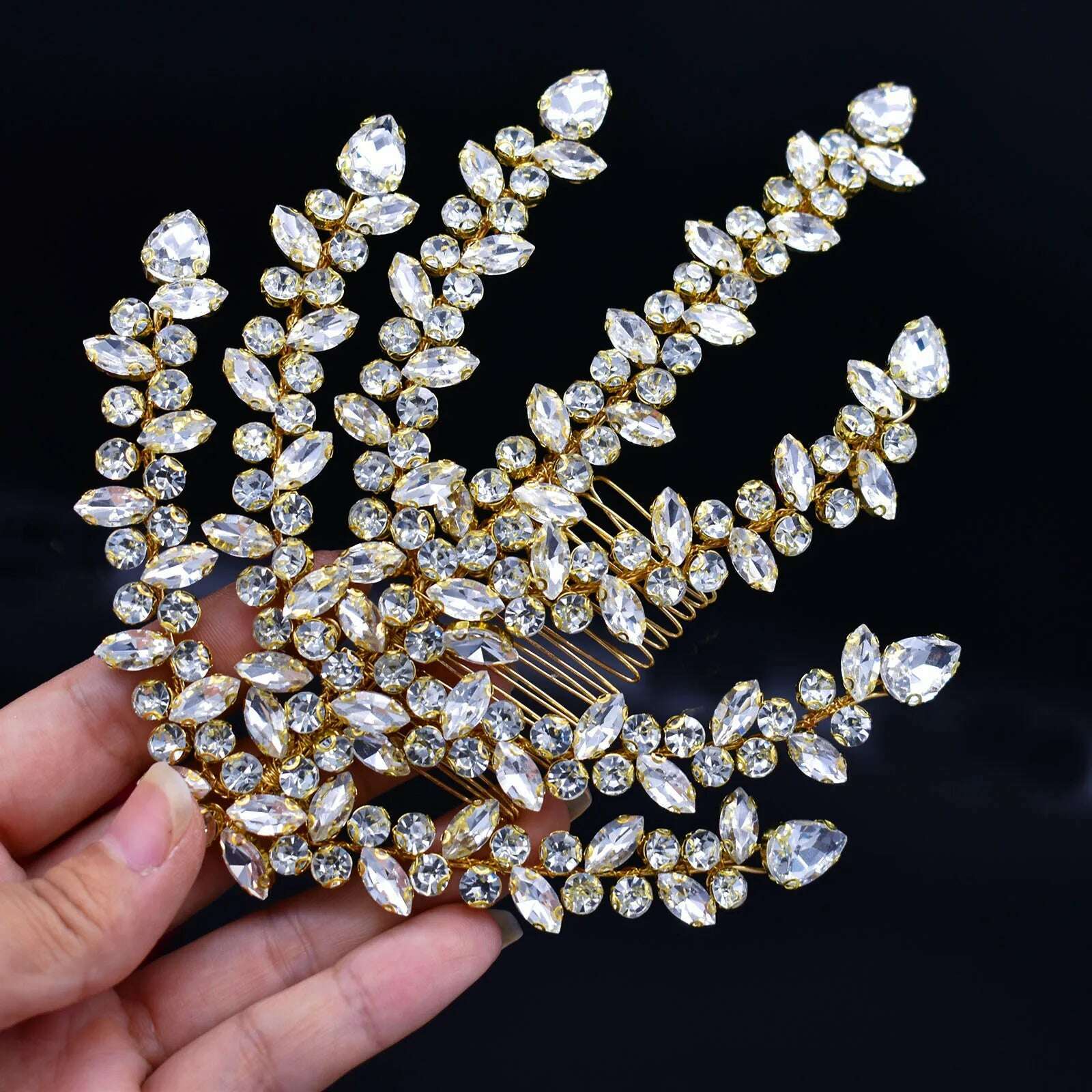 KIMLUD, DZ090 Wedding Tiaras and Crowns Crystal Bridal Hair Accessories Party Hair Band Gift Rhinestone Headbands for Women Headdress, DZ031-G, KIMLUD APPAREL - Womens Clothes