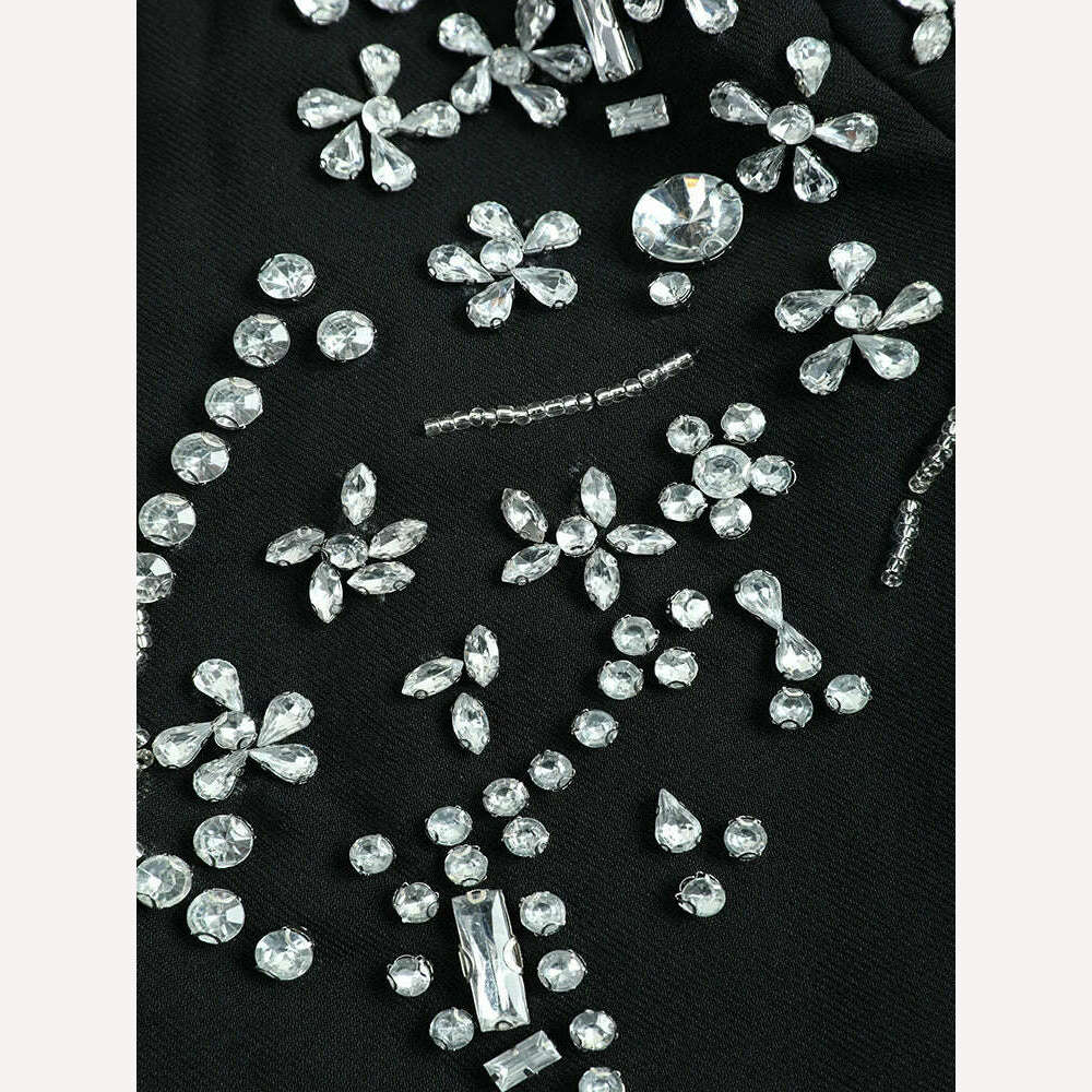 KIMLUD, Cotton-Padded Blazer Rhinestone Fur Collar Notched Lapel Embellishment — Black | KIMLUD, KIMLUD Womens Clothes