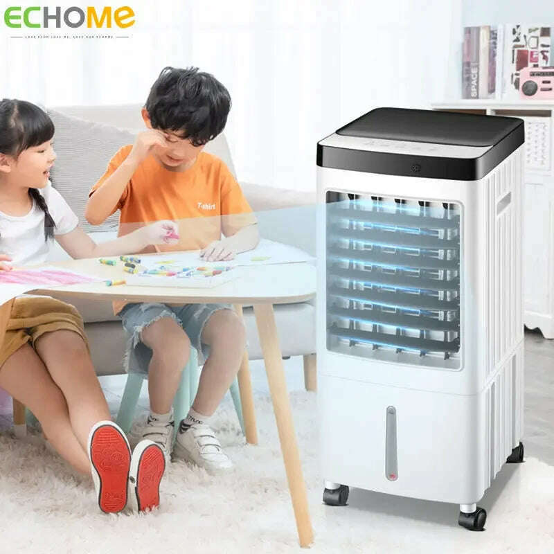 KIMLUD, ECHOME 10L Air Cooling Fan Large Wind Powerful Cooling Mobile Chill Remote Mechanical Timed Control Water Air Cooler Fan Summer, KIMLUD Womens Clothes