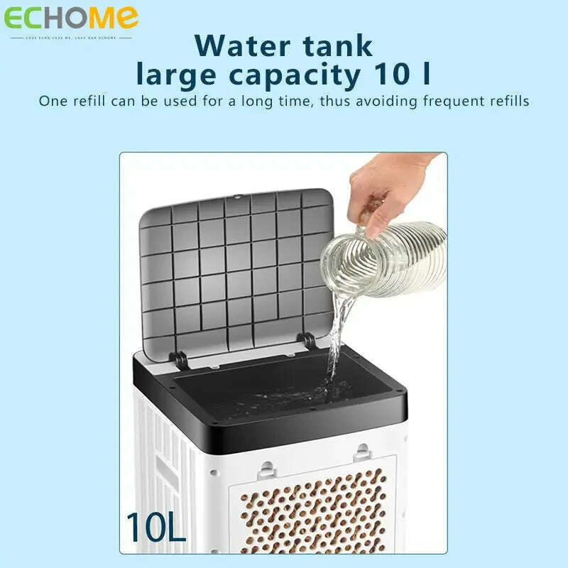 KIMLUD, ECHOME 10L Air Cooling Fan Large Wind Powerful Cooling Mobile Chill Remote Mechanical Timed Control Water Air Cooler Fan Summer, KIMLUD Womens Clothes