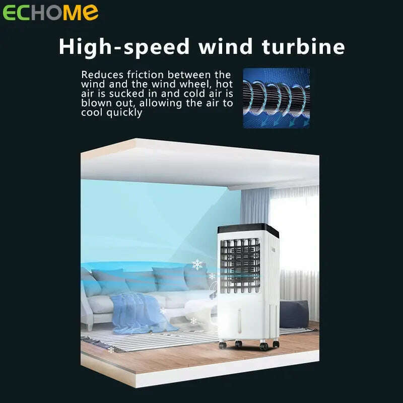 KIMLUD, ECHOME 10L Air Cooling Fan Large Wind Powerful Cooling Mobile Chill Remote Mechanical Timed Control Water Air Cooler Fan Summer, KIMLUD Womens Clothes