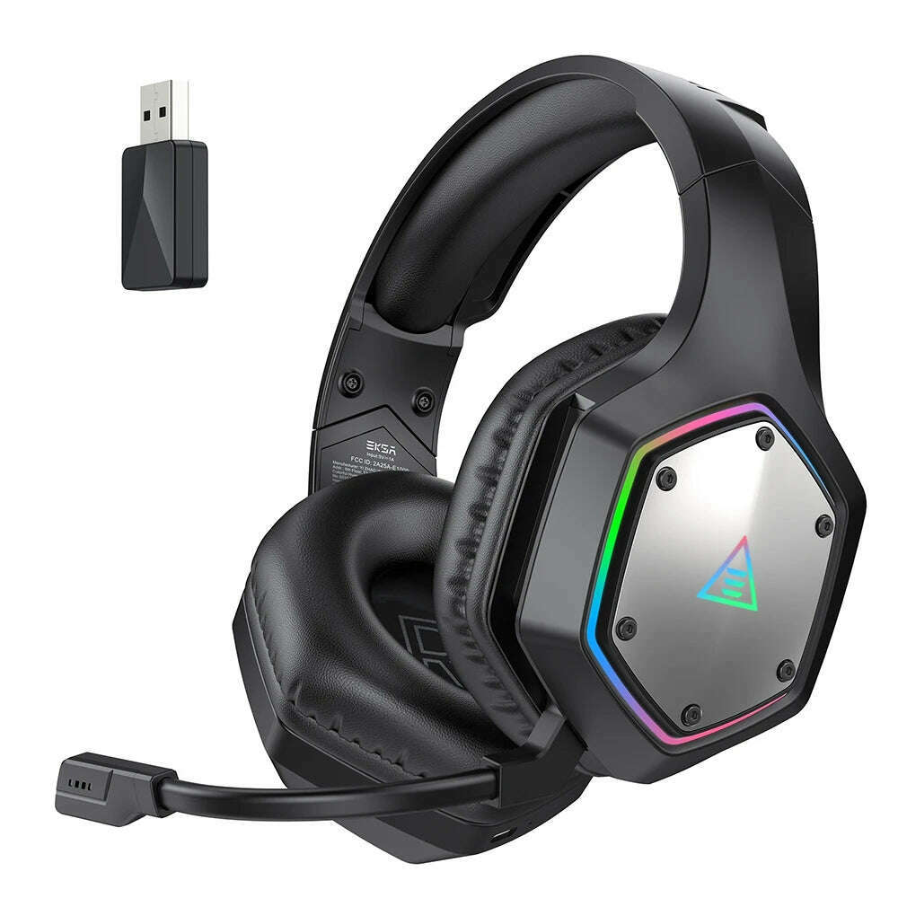 KIMLUD, EKSA E1000 WT 2.4G Low Latency Wireless+Wired Gaming Headphones for PC/PS4/PS5/Xbox, 7.1 Surround Headset Gamer with Microphone, black / Russian Federation, KIMLUD APPAREL - Womens Clothes