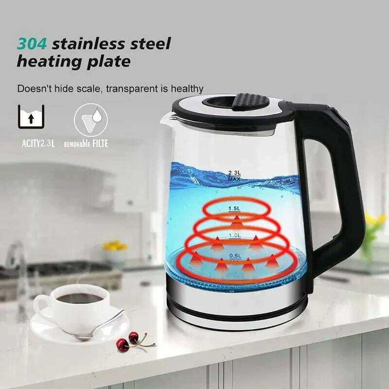 KIMLUD, Electric Kettle 2.3L/77.78oz 220V1500W Boiling Dry Protection.Automatic Boiling Shutdown ST-0103, KIMLUD Womens Clothes