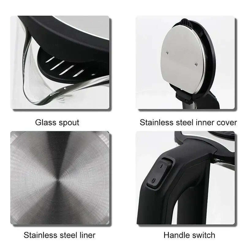 KIMLUD, Electric Kettle 2.3L/77.78oz 220V1500W Boiling Dry Protection.Automatic Boiling Shutdown ST-0103, KIMLUD Womens Clothes