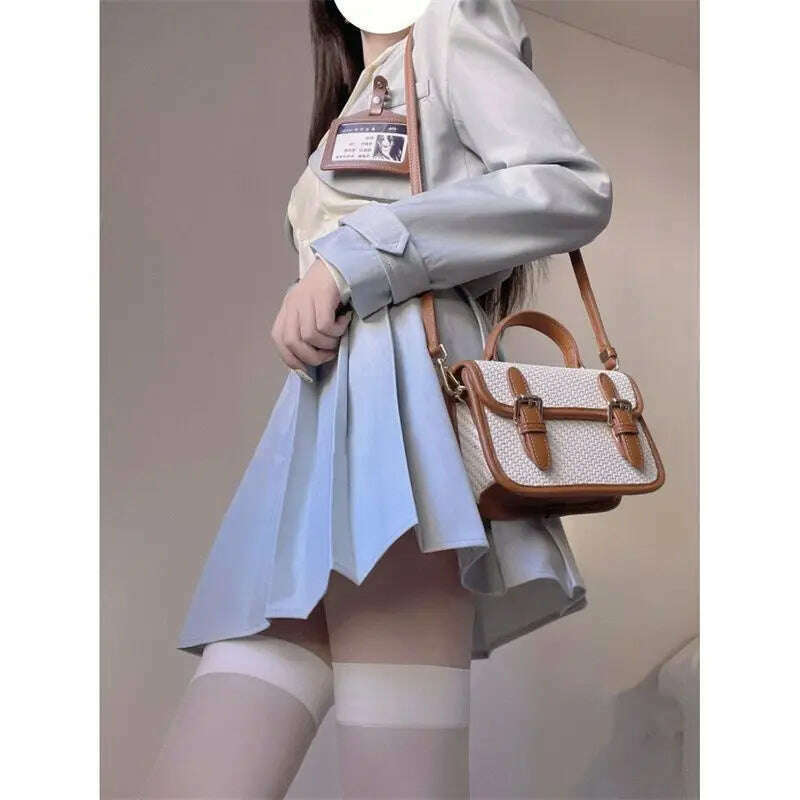 KIMLUD, Elegant 3 Piece Set Women Casual White Shirt Short Blazers Slim Fashion Mini Skirt Korean Style Suit Office Lady 2023 Summer y2k, KIMLUD Womens Clothes