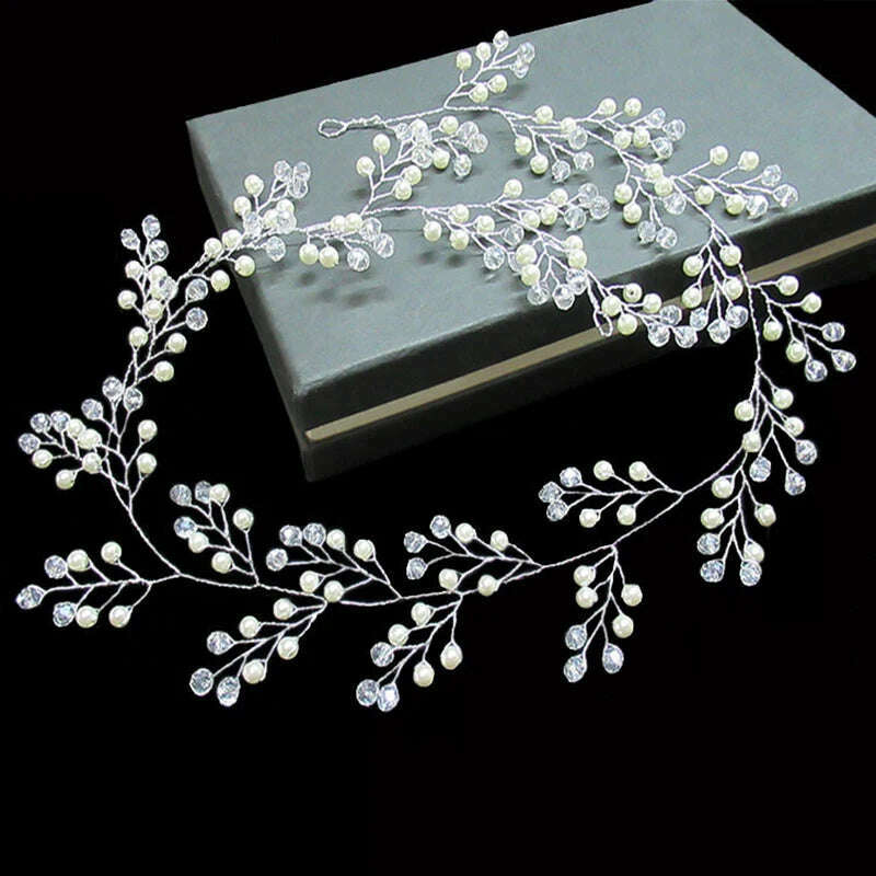 KIMLUD, Elegant Crystal Wedding Hair Comb Headwear Shiny Rhinestone Hairpin Ornaments Pearl Bridal Hair Clip Jewelry Hair Accessories, KIMLUD Womens Clothes