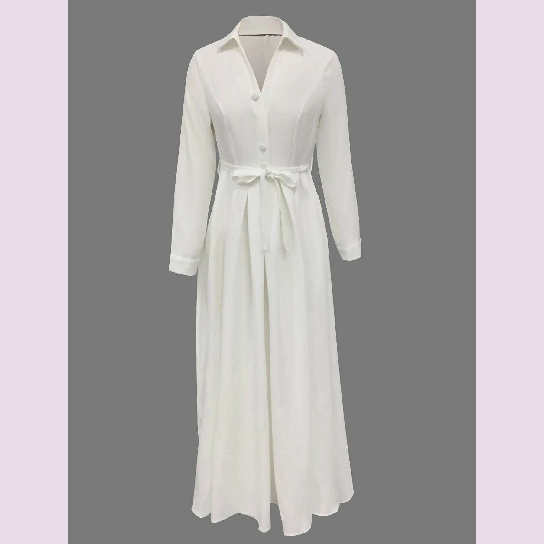 KIMLUD, Elegant Dresses for Women Fashion A-Line Lapel Collar Long Sleeve Single Row Party Evening Dress Club Ladies Maxi Dress 2025, KIMLUD Womens Clothes