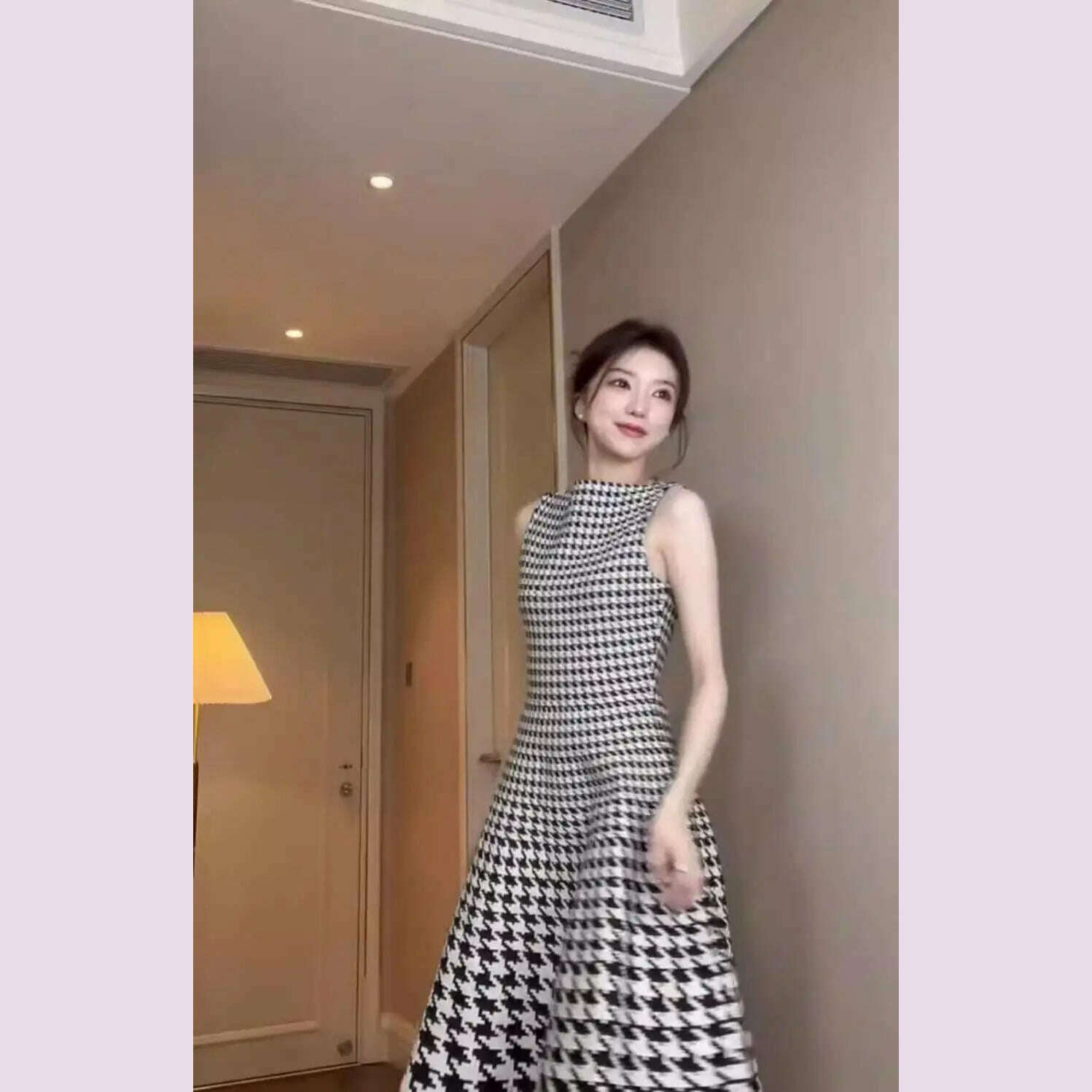Elegant Fashion Harajuku Slim Fit Female Clothes Loose Casual All Match A-line Skirt O Neck Printed Patchwork Sleeveless Dresses - KIMLUD