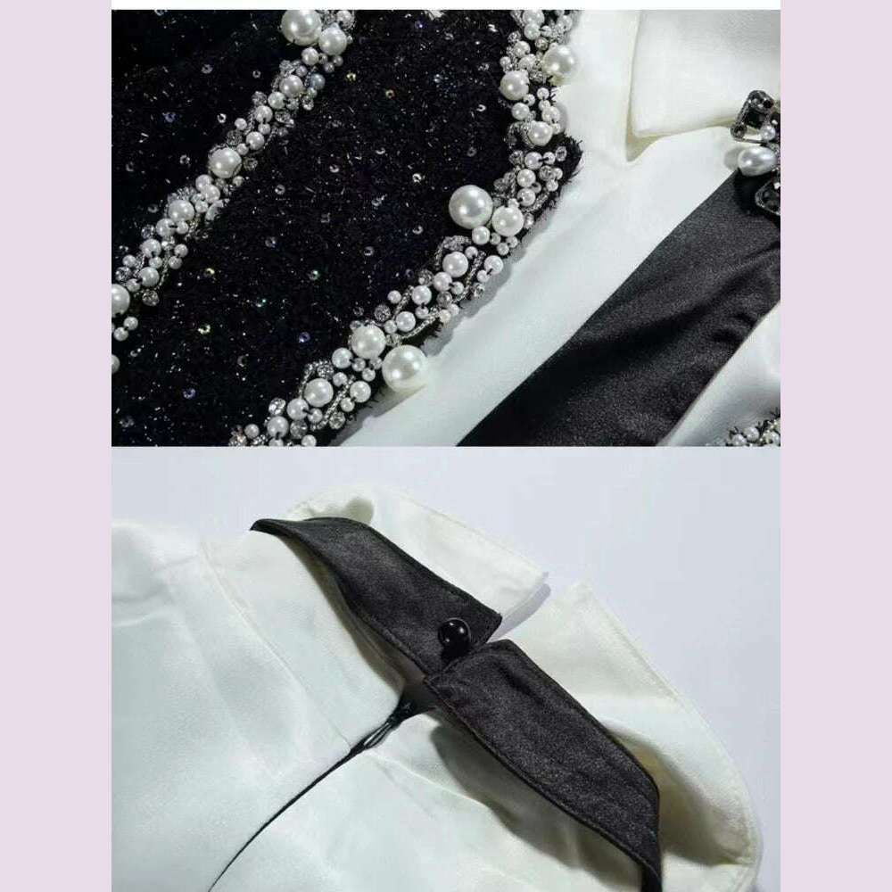 KIMLUD, Elegant High Quality 2024 Dresses for Women Luxury Fashion Summer Solid O-neck Sequined Party Club, KIMLUD Womens Clothes