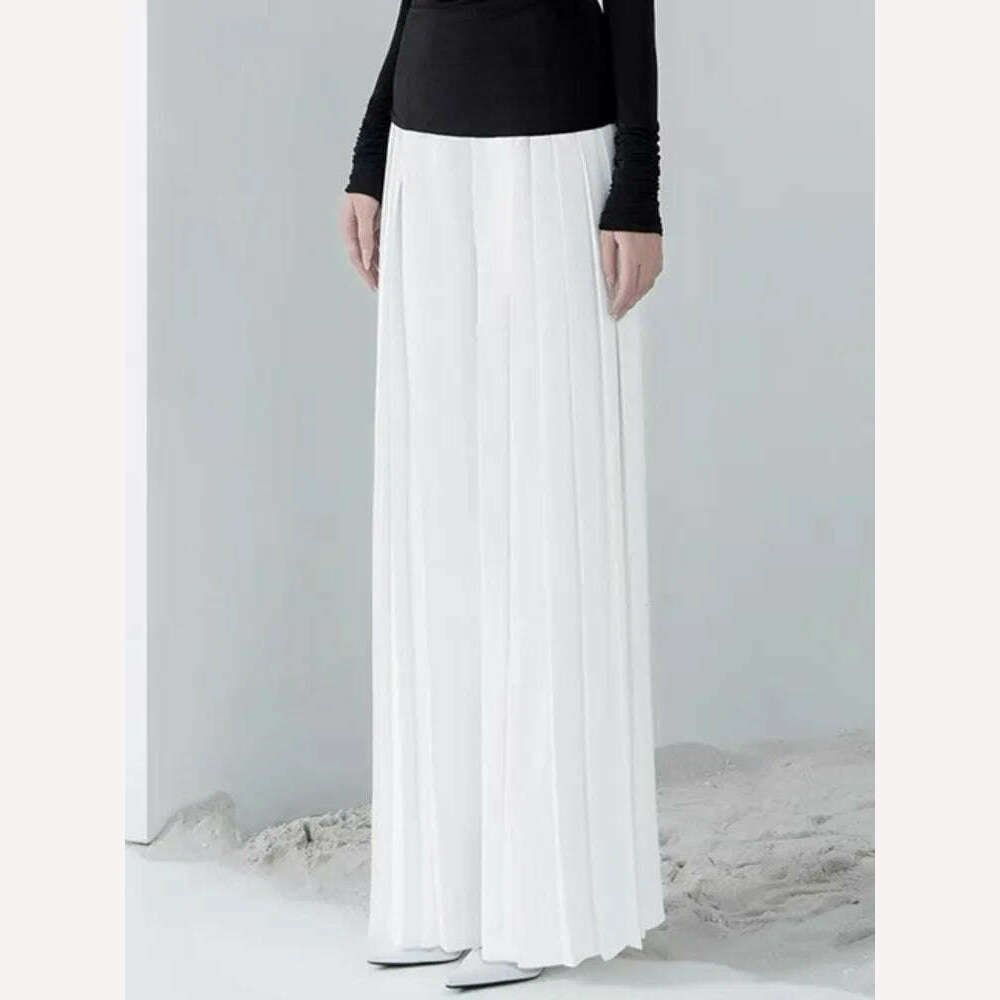 KIMLUD, Elegant Knitted Skew Collar Waist Coat Loose Pleated Pants Set 2 Pcs Summer 2024 New Arrival, KIMLUD Womens Clothes