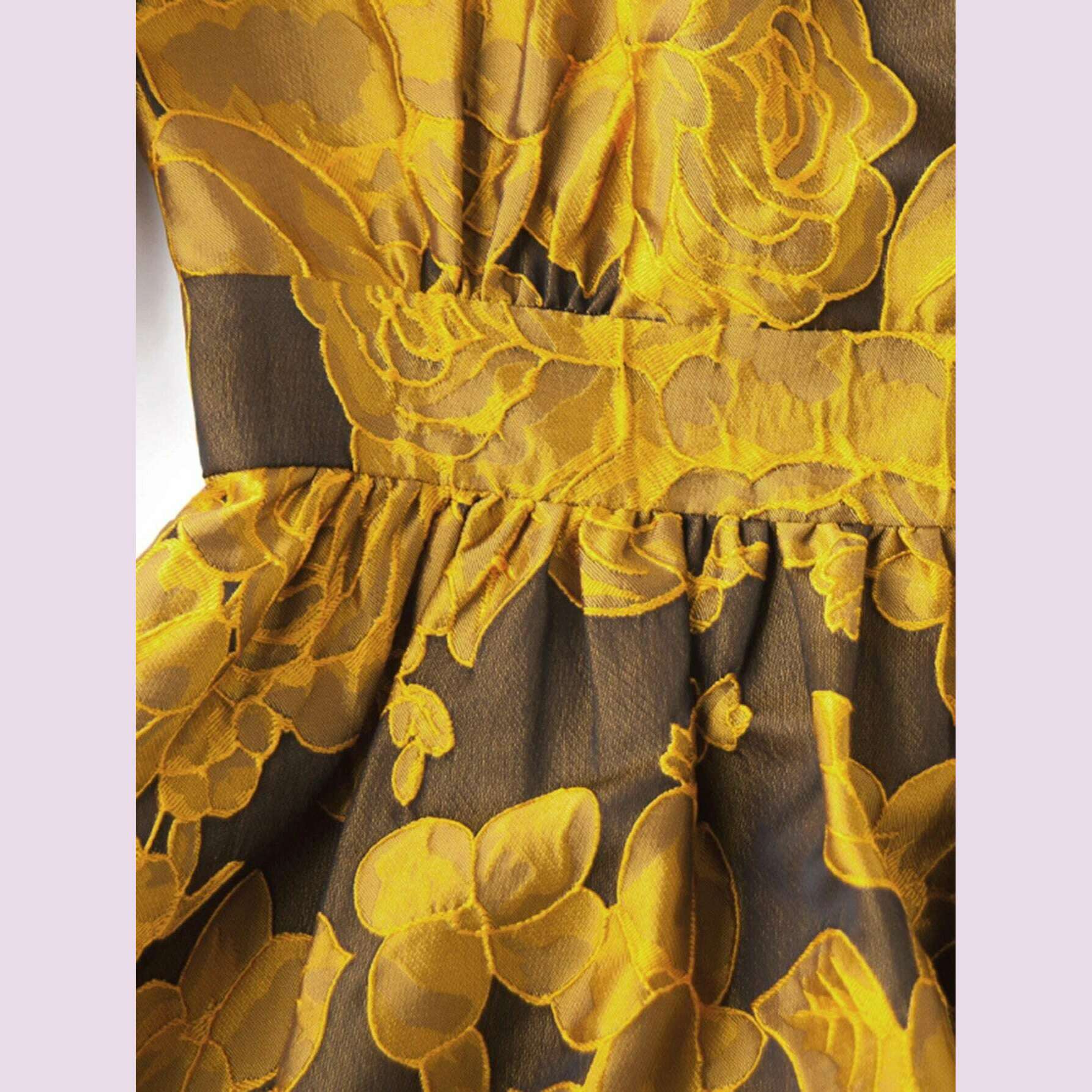 Elegant Women Floral Long Maxi Dress Jacquard Evening Party Boho Fall Winter Vintage Dress Ladies A-Line Robe - KIMLUD