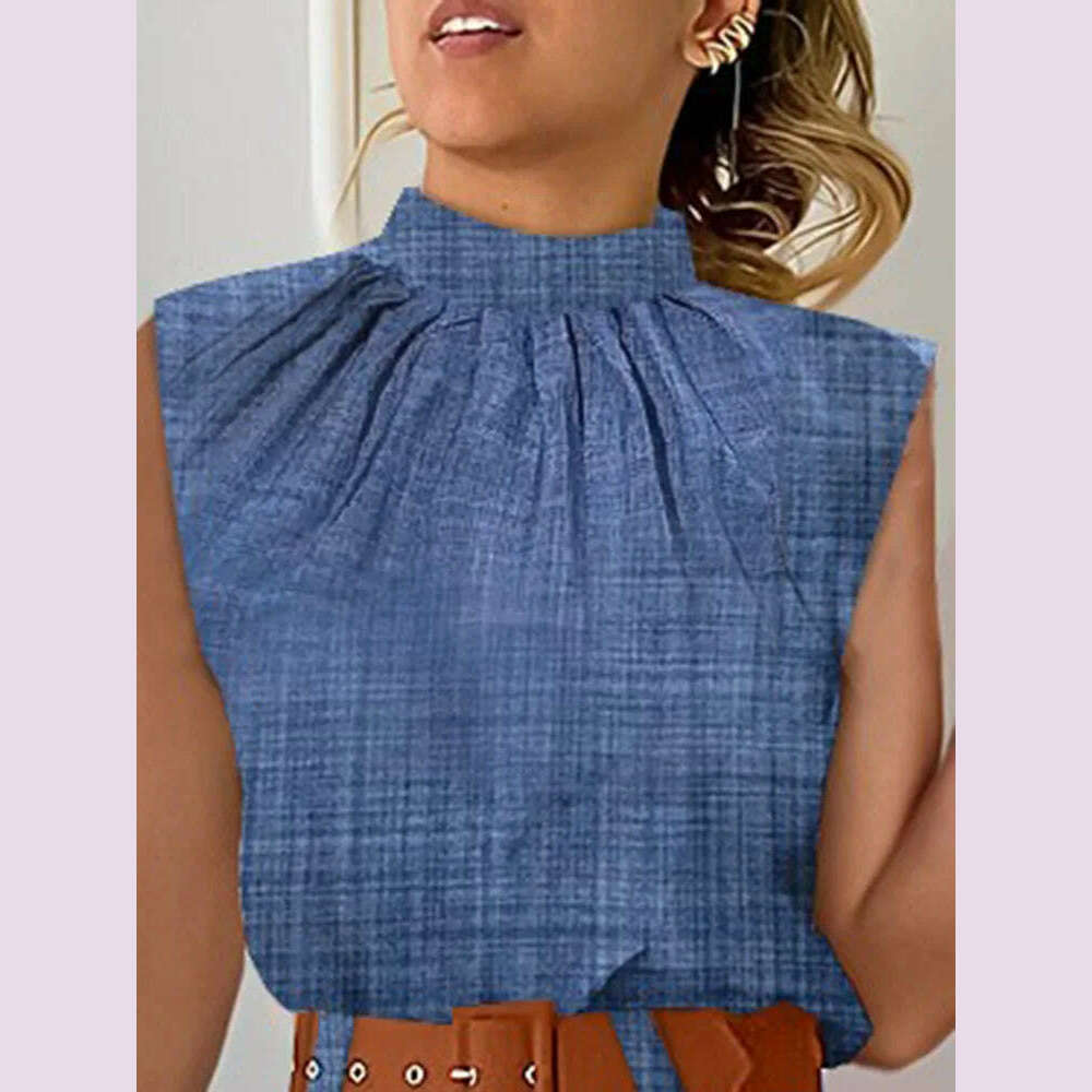 Elegant Women's Two Piece Set Suits Fashion Printed Sleevelss Top black Pants Set With Belt Blouses 2 Piece Set Female Clothing - KIMLUD