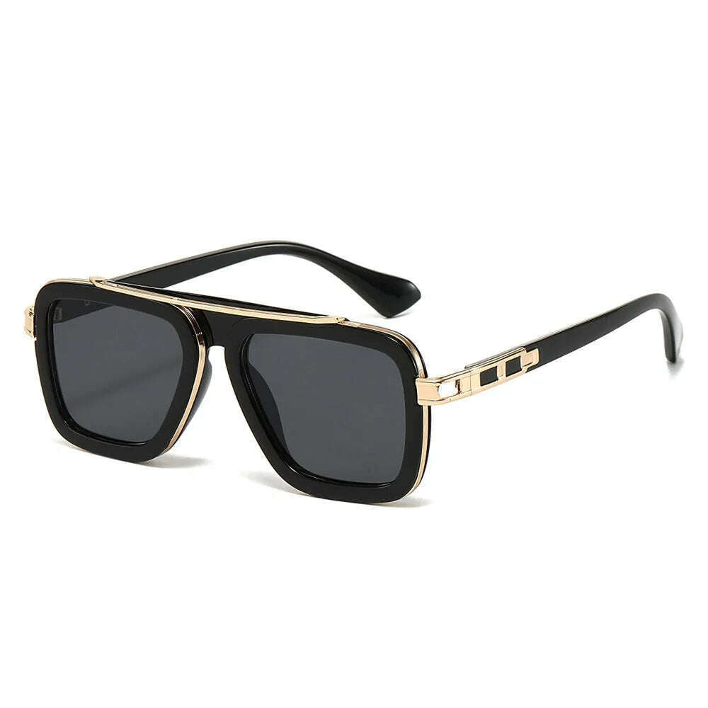 KIMLUD, Europe and the United States retro dita square frame sunglasses men fashionable sunglasses men net red shades advanced ins style, C1 / CHINA / Black, KIMLUD APPAREL - Womens Clothes