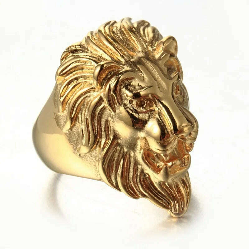 KIMLUD, Europe And the United States Stainless Steel Ring men 's Jewelry Wholesale Domineering Lion Head, KIMLUD Womens Clothes