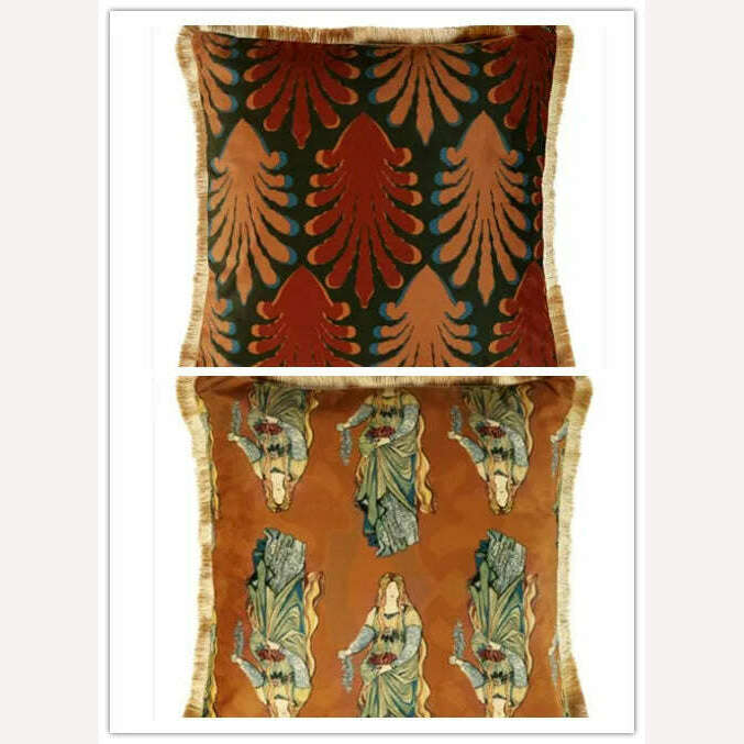 KIMLUD, Europe Fairy Story Luxury Velvet Cushion Cover 45x5cm Throw Pillow Cover Decorative for Couch Living Room Bedroom Car Red Vintag, 450mm*450mm / AC, KIMLUD APPAREL - Womens Clothes