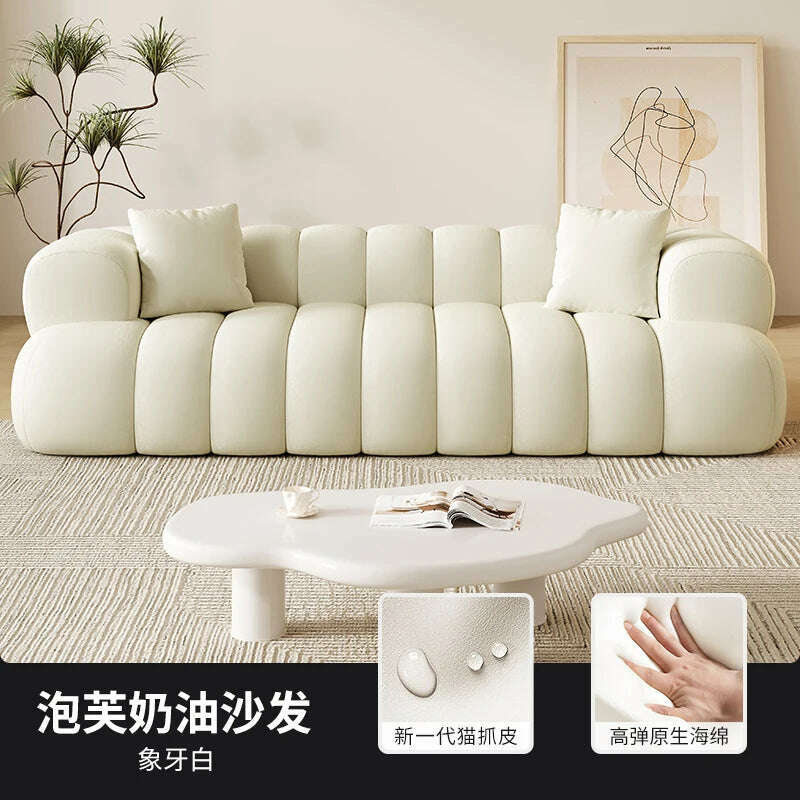 KIMLUD, Europe Living Room Sofas Minimalist Leather Recliner Designer Sofas Family Relaxing Woonkamer Banken Furniture Decoration, 0.8M Cat scratch, KIMLUD APPAREL - Womens Clothes