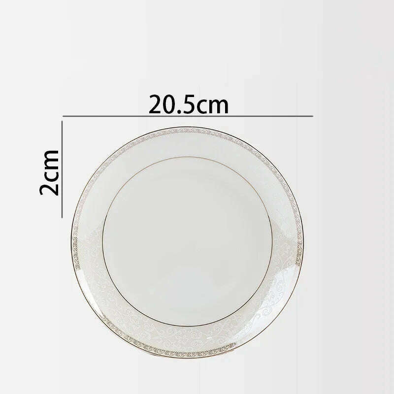 European Ceramic Plate Set Hand Stroke Western Restaurant Dinner Set Plates and Dishes Court Flower Relief Breakfast Bread Pan - KIMLUD