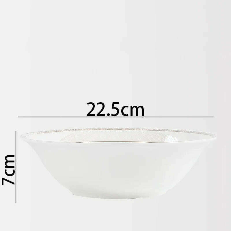 European Ceramic Plate Set Hand Stroke Western Restaurant Dinner Set Plates and Dishes Court Flower Relief Breakfast Bread Pan - KIMLUD