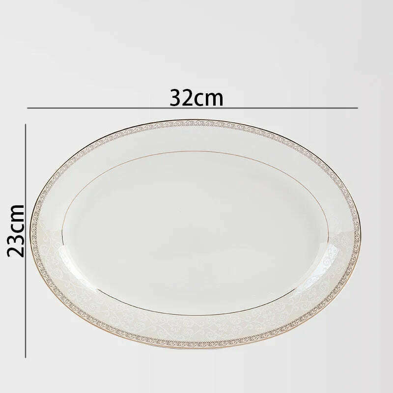European Ceramic Plate Set Hand Stroke Western Restaurant Dinner Set Plates and Dishes Court Flower Relief Breakfast Bread Pan - KIMLUD