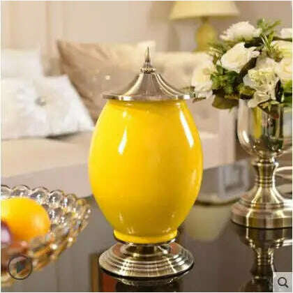 European Luxury Ice Crack Ceramic Vase Figurine Home Furnishing Decoration Craft Livingroom Desktop Porcelain Flowerpot Ornament - KIMLUD