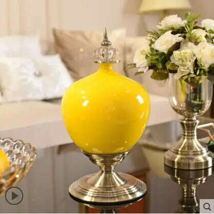 European Luxury Ice Crack Ceramic Vase Figurine Home Furnishing Decoration Craft Livingroom Desktop Porcelain Flowerpot Ornament - KIMLUD