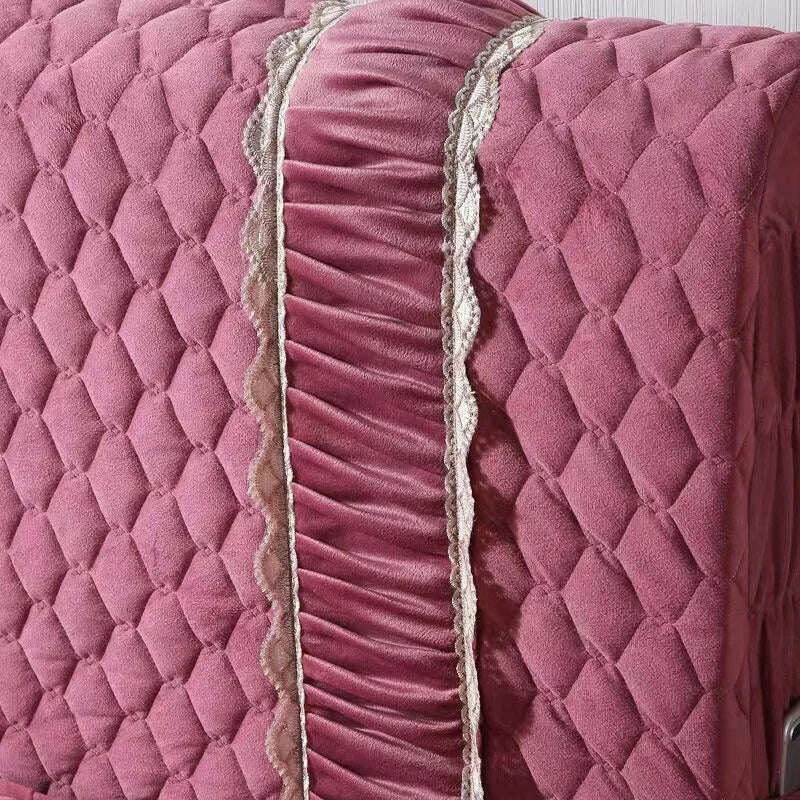 KIMLUD, European Luxury Lace Flannel King Queen Customized Headboard Cover Fashion Thicken Velvet All-inclusive Quilted Bed Head Cover, KIMLUD Womens Clothes