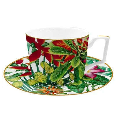 KIMLUD, European pastoral bone China ceramic household tableware decoration table delicate meal inventory heart plate coffee cup saucer, Coffee set-275ml, KIMLUD APPAREL - Womens Clothes