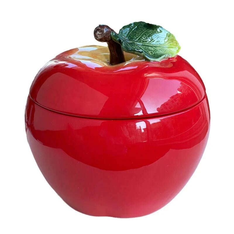 European-Style Ceramic Pot Safe Apple Sealed Jar Candy Storage Storage Jar Entry Luxury Home Decoration Ornaments - KIMLUD
