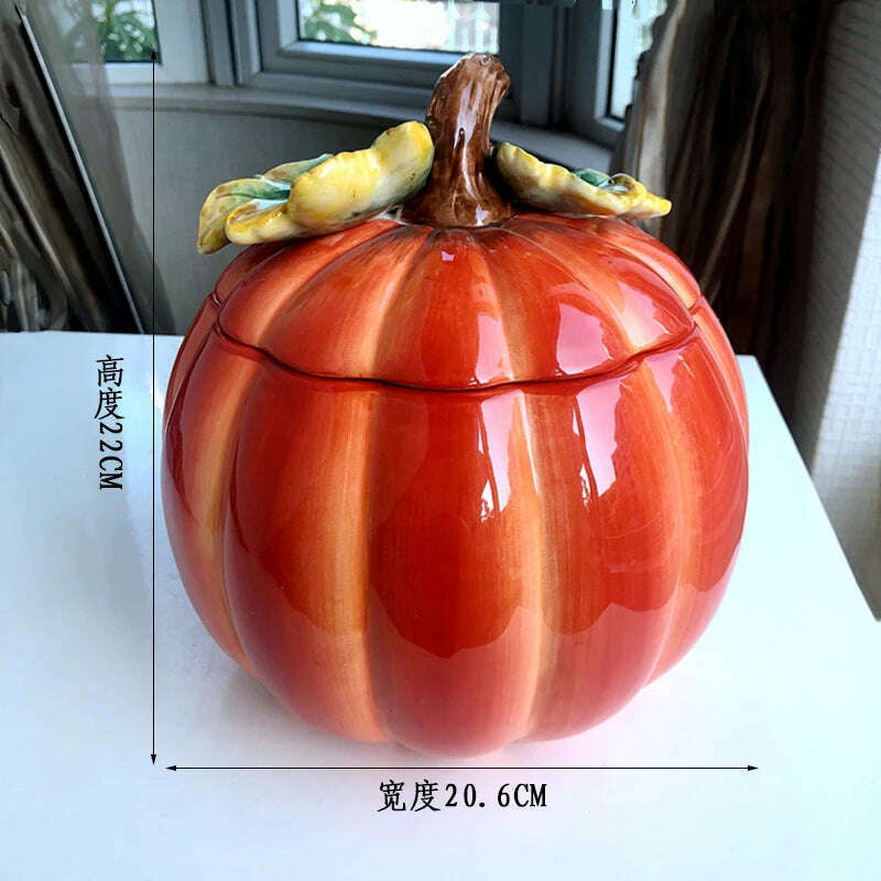 European-Style Ceramic Pot Safe Apple Sealed Jar Candy Storage Storage Jar Entry Luxury Home Decoration Ornaments - KIMLUD
