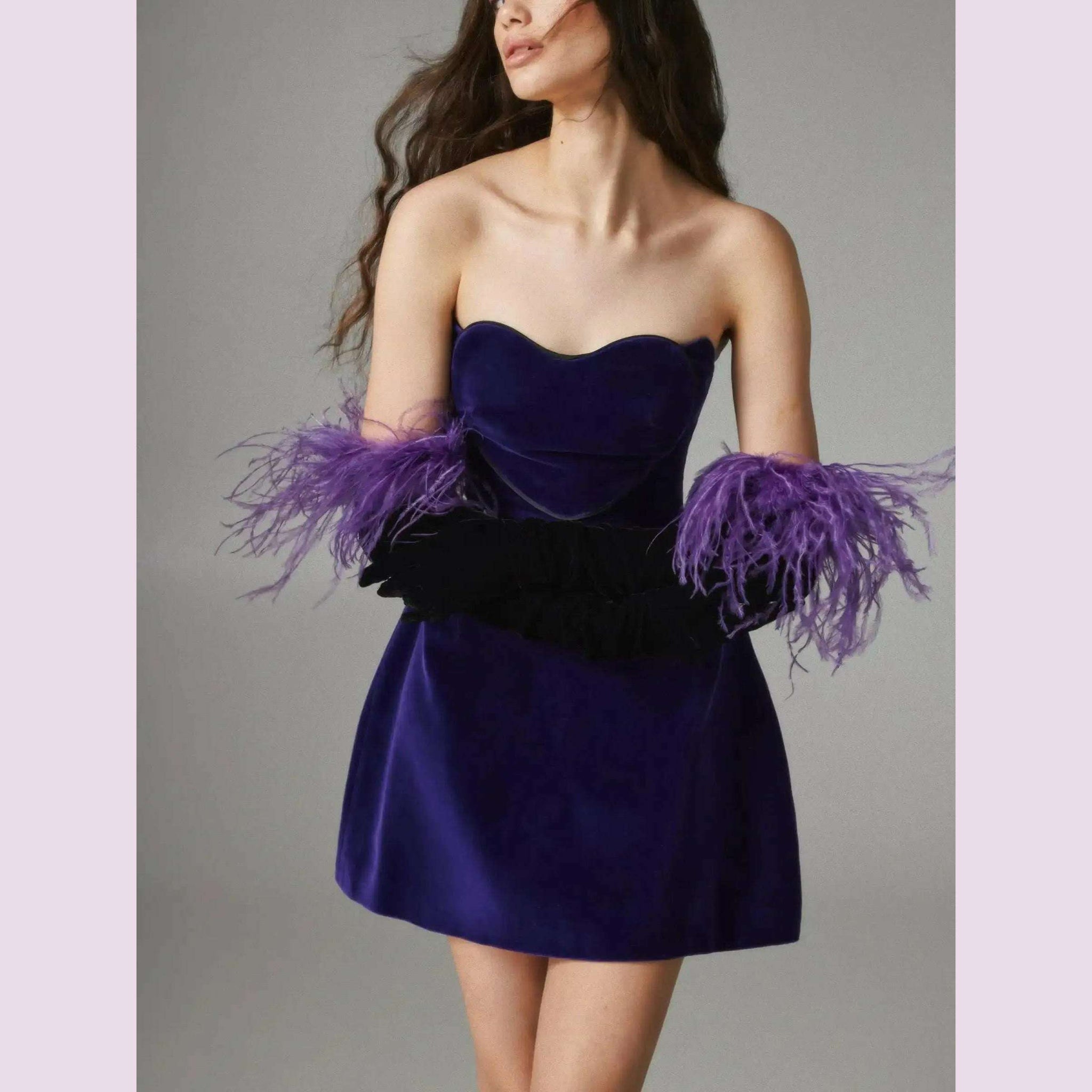 women's dark purple strapless dress for the club Purple Strapless Satin Maxi Dress | Womens | Large | 100% Polyester
