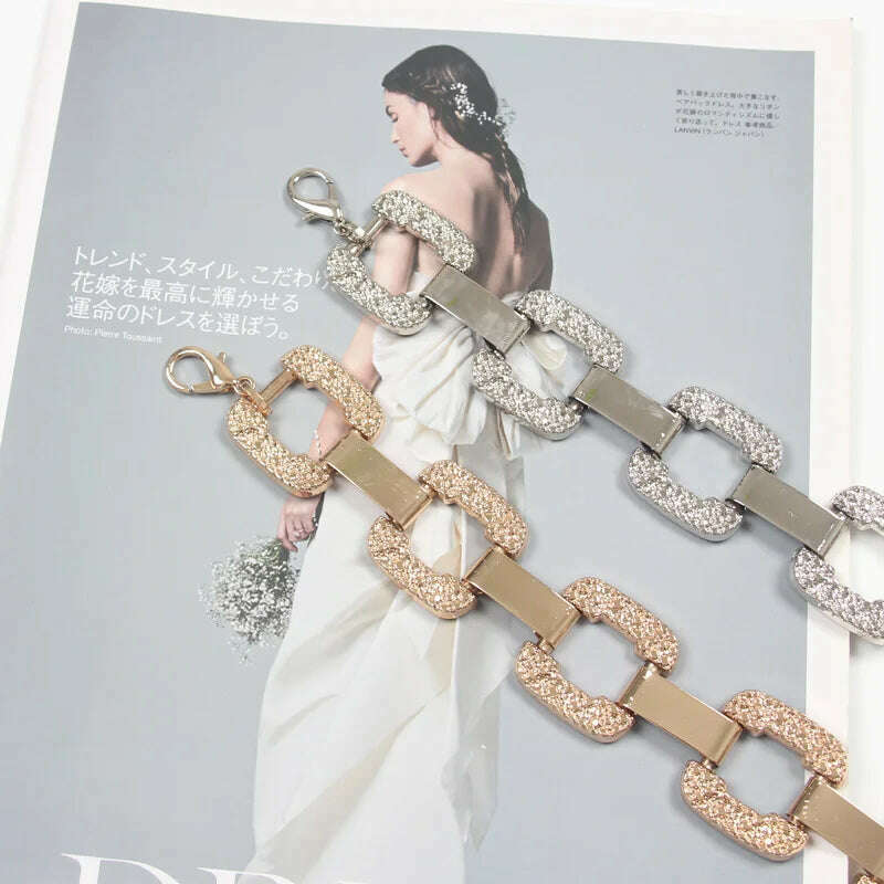 KIMLUD, Metal Belt Hollow-Design Longline Architectural — Gold | KIMLUD, KIMLUD Womens Clothes
