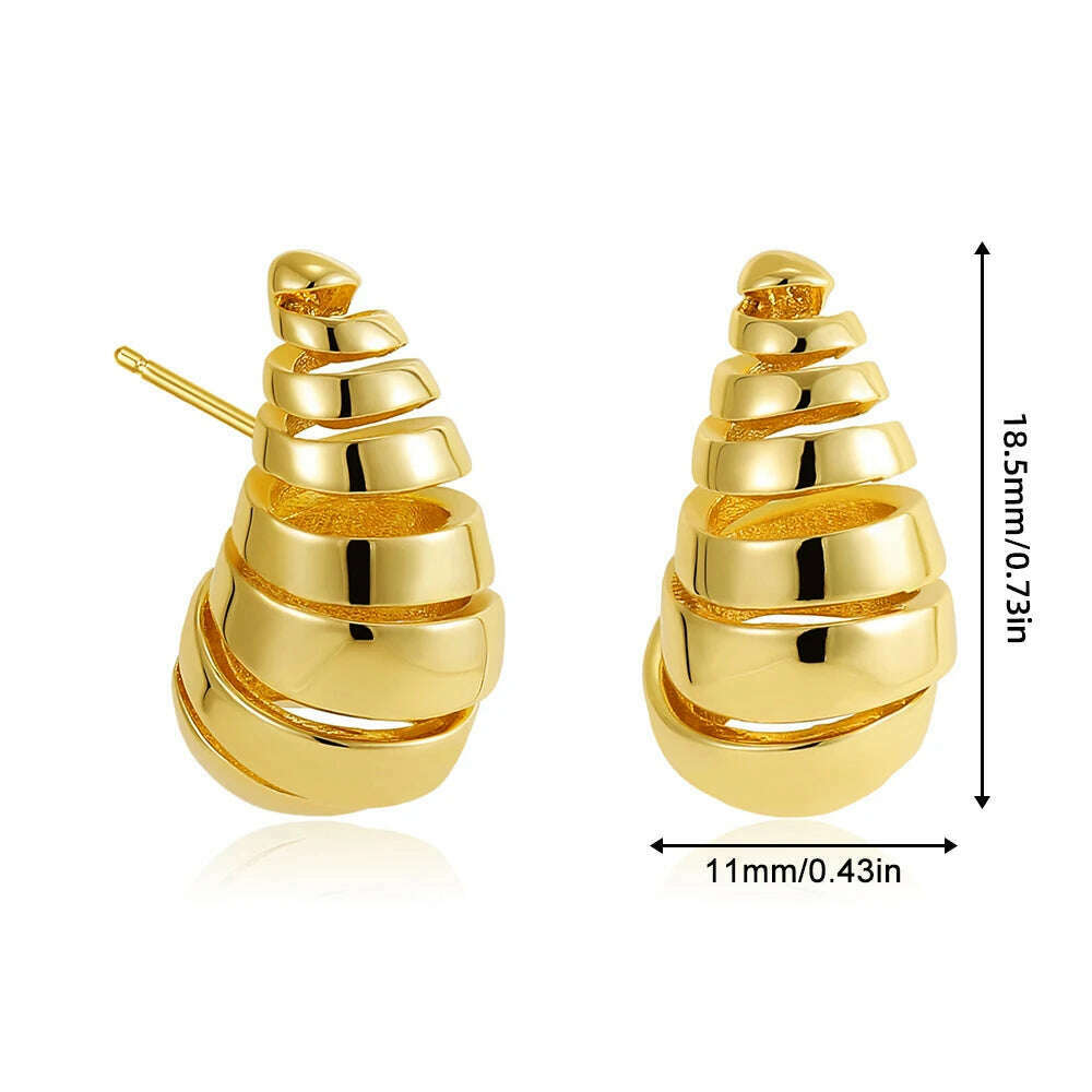 Exaggerate 50mm Big Water Drop 18K Gold Plated Metal Oversize Dupes Thick Drop Earrings Lightweight Stainless Steel Jewelry New - KIMLUD
