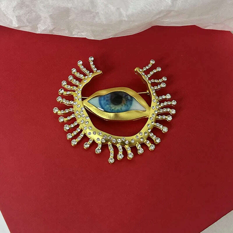 Exaggerated personality eyes and earrings asymmetrical earrings Temperament rhinestone earrings ladies party Elegant jewelry acc - KIMLUD