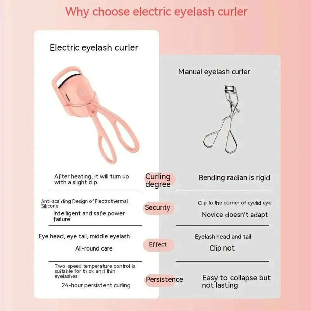 KIMLUD, Eyelash Curler Electric Heated Comb Eye Lash Perm Long Lasting Eyelashes Curls Thermal Eyelash Curler Portable Makeup Tools, KIMLUD Womens Clothes