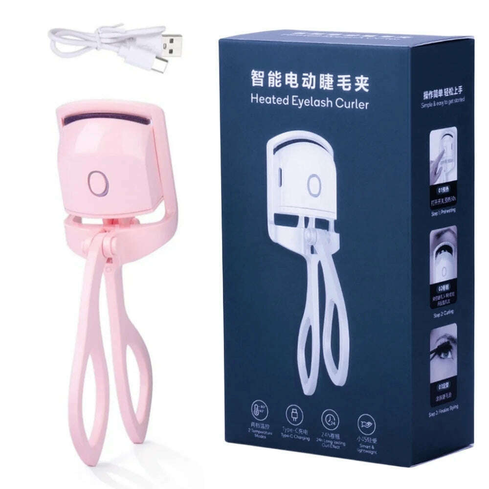 KIMLUD, Eyelash Curler Electric Heated Comb Eye Lash Perm Long Lasting Eyelashes Curls Thermal Eyelash Curler Portable Makeup Tools, KIMLUD Womens Clothes