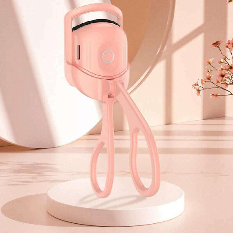 KIMLUD, Eyelash Curler Portable Electric Heated Comb Eye Lash Long Lasting Eyelashes Curls Thermal Eyelash Curler Makeup Tools, Pink433041, KIMLUD APPAREL - Womens Clothes