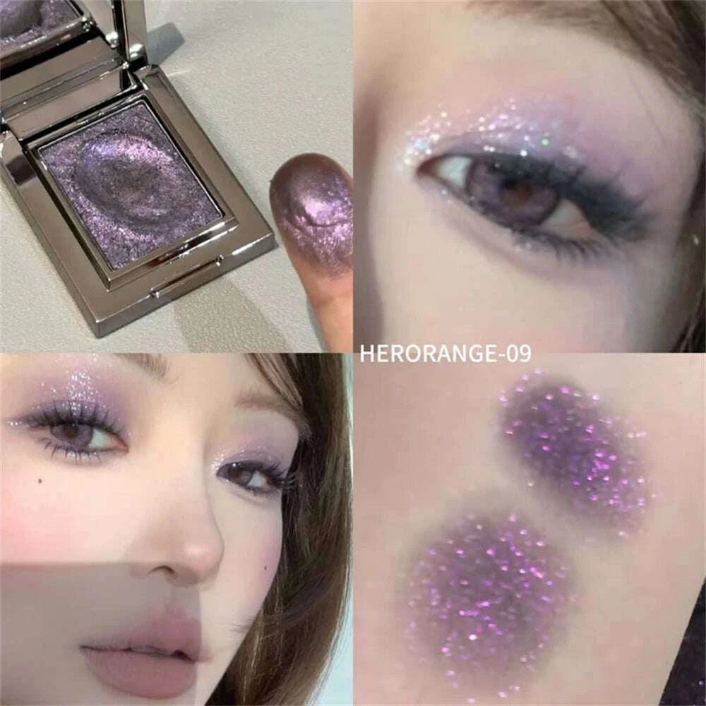 Eyeshadow Palette - Metallic Glitter - Cream - Punk Purple | KIMLUD