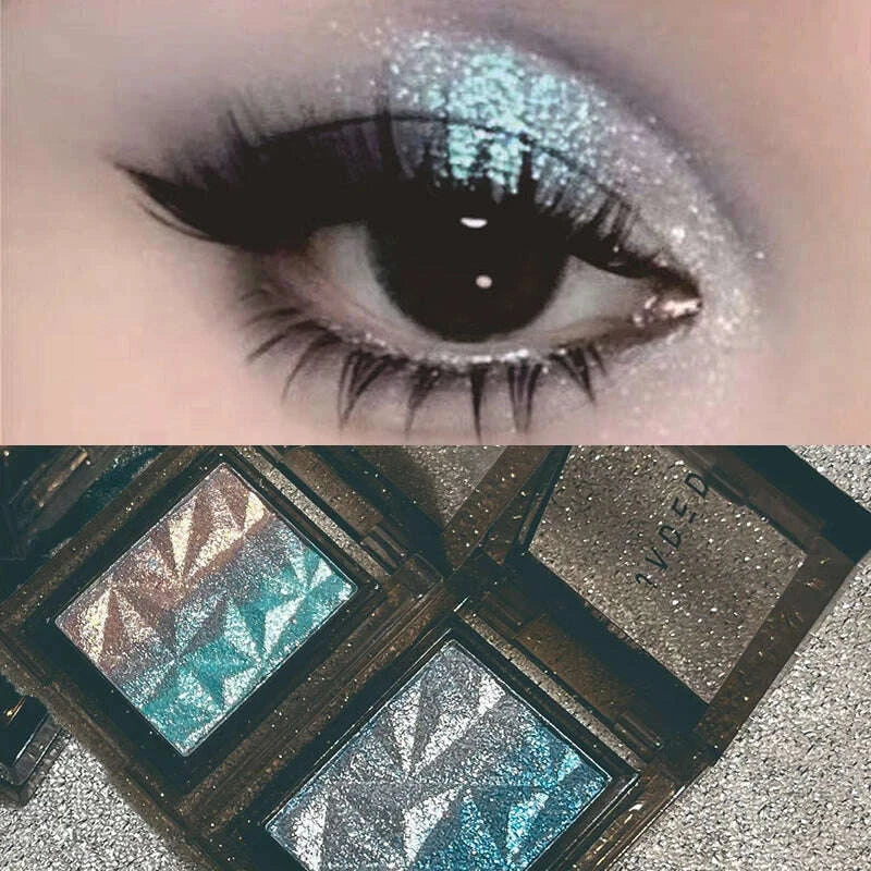 Eyeshadow Palette - Metallic Gradient - Silver Blue | KIMLUD