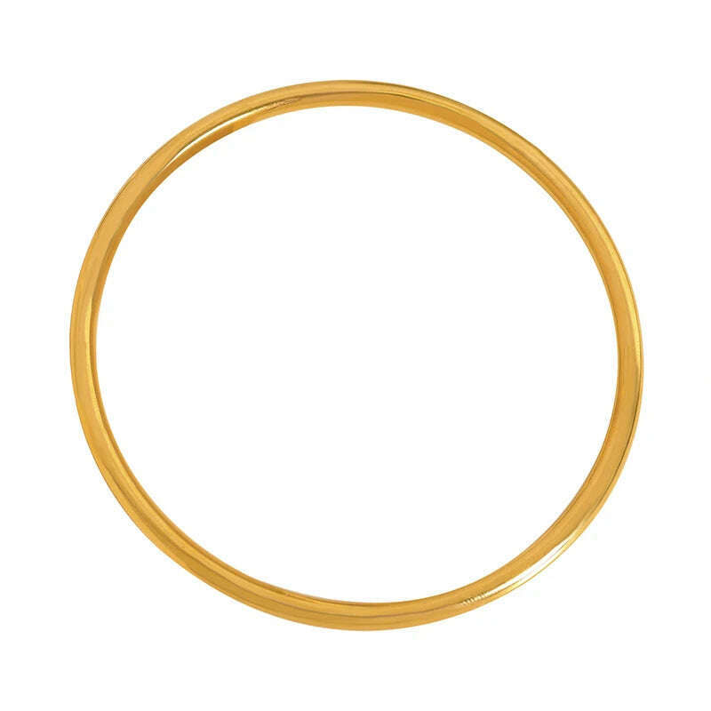 Fadeless Stainless Steel Bangle Bracelet For Women Non Fading Circular Minimalist Women's Hand Bracelets Woman Luxury Jewelry - KIMLUD