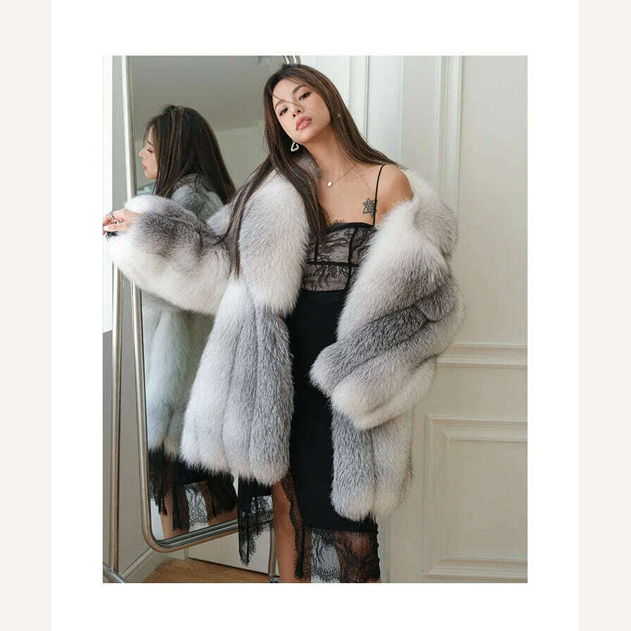 KIMLUD, Fangtai 2023 Natural Real Fox Fur Coat Women Fur Coat Winter Warm Luxury Plus Size Jackets Clothing Free Shipping Female Vest, KIMLUD Womens Clothes