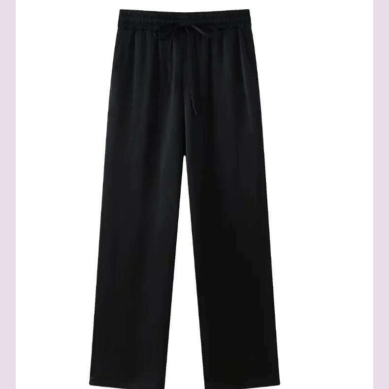 KIMLUD, Fashion 2 Piece Sets Women Outfit Elegant Double Breasted Blazer Jacket Wide Leg Pants Set High Street Office Lady Loose Suit, black pants / XS, KIMLUD APPAREL - Womens Clothes