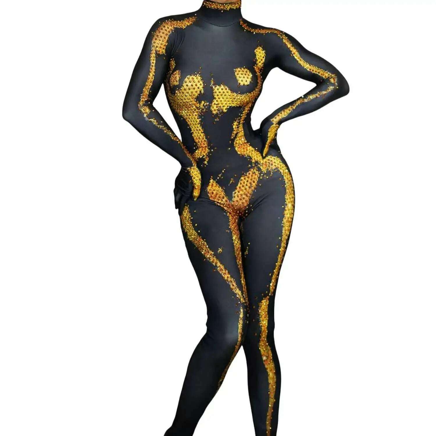 KIMLUD, Fashion 2024 Sequins Bodysuit Dancewear Pole Dance Jumpsuit Sexy Dance Bodysuit Samba Dance Latin Rumba Dance Nightclub Youqi, KIMLUD Womens Clothes