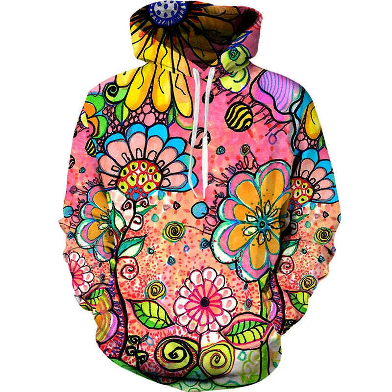 KIMLUD, Fashion 3d Butterfly Print Two Piece Sets for Women Casual Hooded Sweatshirt/Pants/Suit Chic and Elegant Female Clothing, H-7 / S / China, KIMLUD APPAREL - Womens Clothes