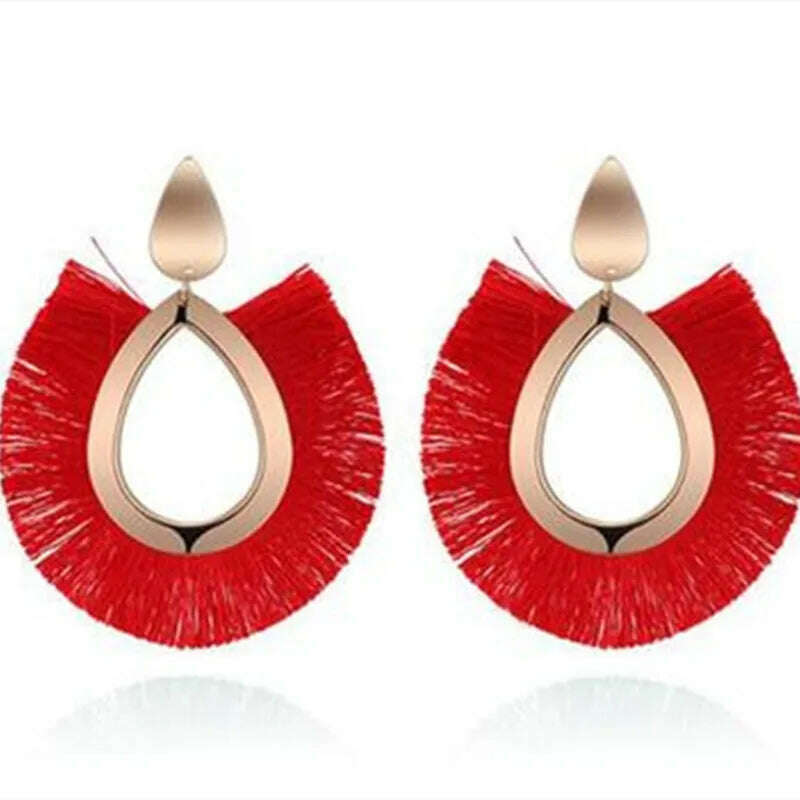 KIMLUD, Fashion Bohemian Big Tassel Earrings for Women 2023 Trendy flamenca Large Fringe Drop Dangle Earring Pendientes Jewelry brincos, ED240-1, KIMLUD APPAREL - Womens Clothes