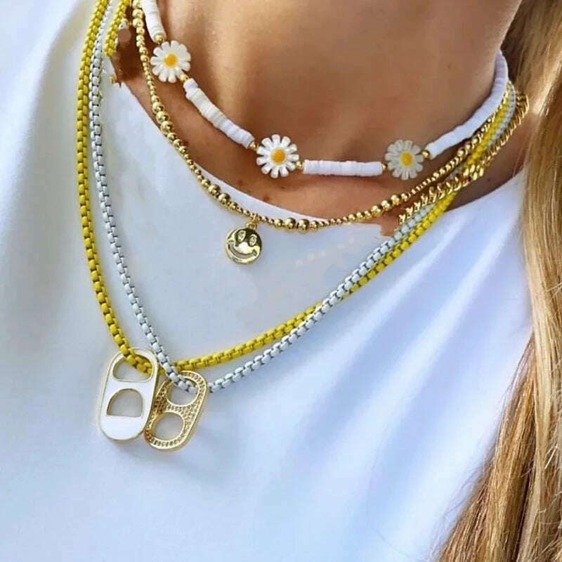 KIMLUD, fashion Brand New Fashion Necklace Handmade Polymer Clay freshwater Pearl Choker Necklace set Jewelry Women bohemian friendship, KIMLUD Womens Clothes