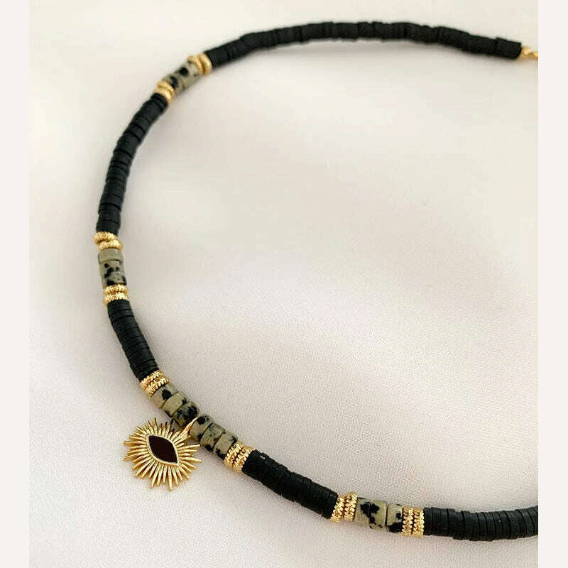KIMLUD, fashion Brand New Fashion Necklace Handmade Polymer Clay freshwater Pearl Choker Necklace set Jewelry Women bohemian friendship, 34, KIMLUD APPAREL - Womens Clothes