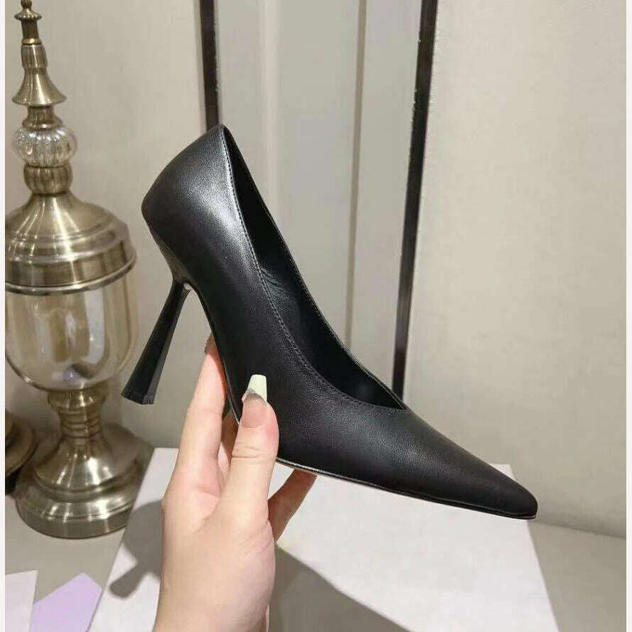 KIMLUD, Fashion Classic High Quality Women's High Heels Pointed Toe Shallow Mouth Slip on Pumps Wedding Party Dress Shoes 10cm Stilettos, black / 35, KIMLUD APPAREL - Womens Clothes
