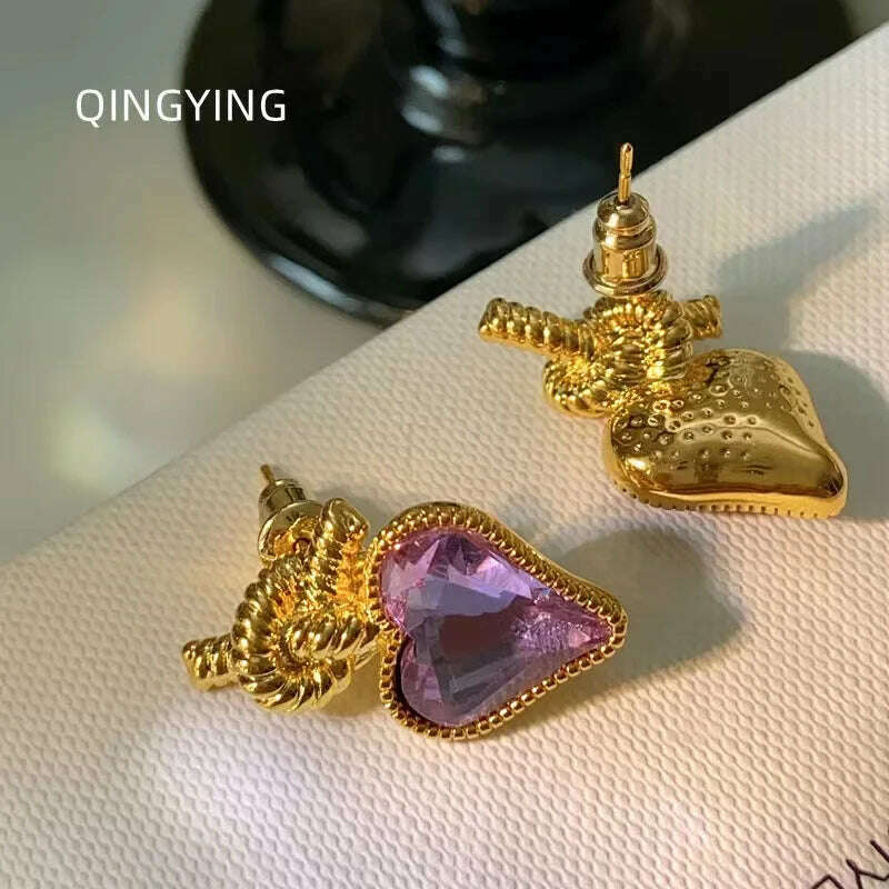 KIMLUD, Fashion design Red love stud earrings for sweet lady, KIMLUD Womens ClothesKIMLUD, Fashion design Red love stud earrings for sweet lady, PURPLE-3.5CM, KIMLUD APPAREL - Womens Clothes