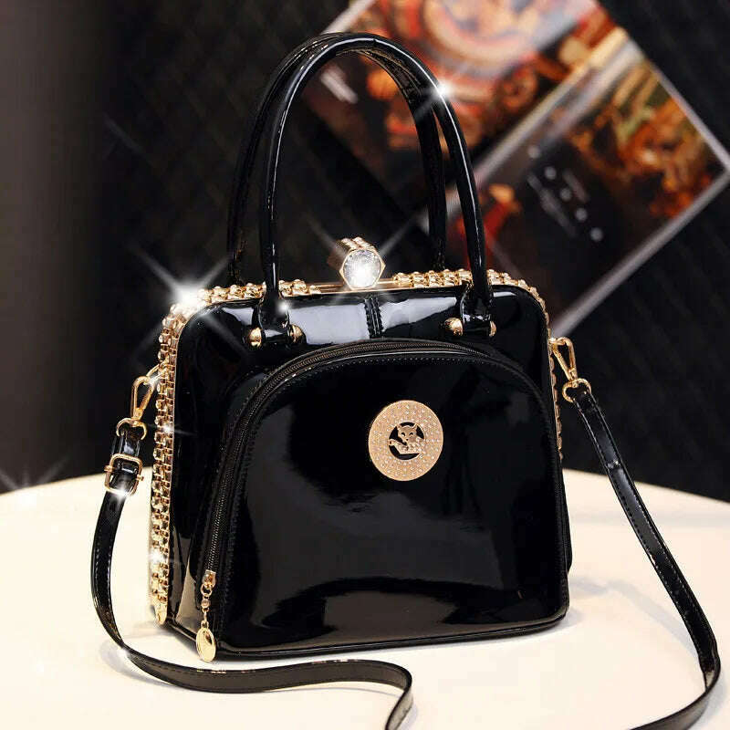 KIMLUD, Fashion Diamonds Women's Handbags Female Genuine Leather Small Crystal Cosmetic Evening Bag Portable Shoulder Messenger Bags, KIMLUD Womens Clothes